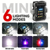 Dual Light Source Mini Work Light, Red And Blue Keychain Light, Pocket Flashlight, Rechargeable Super Bright LED 6 Modes Outdoor Hiking Flashlamp (Same Dat Delivery)