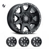 TUNDRA (17×8.50) 4 x REBOUND SATIN BLACK SIX SPEED 5×150 +25 Offset