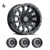 BRONCO (17×8.50) 4x COMPRESSION SATIN BLACK 6×5.5″ (0 OFFSET)