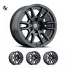 FJ/Prado/GX460/Hilux/Fortuner/4Runner/Pajero/Tacoma (17×8.5) 4x VECTOR6 Satin Black 6×5.5 +25 OFFSET