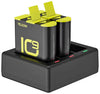 Telesin 3 Slots Charger with 2 Batteries for GoPro 9/10/11
