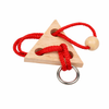 BRAIN PUZZLE Wood with rope