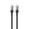 Porodo Braided Cable Transparent USB-C To USB-C Fast Charge & Data 1.2m/4ft