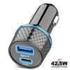 Porodo 45.5W Dual Output Super-Fast Car Charger With Type-C To Lightning Cable