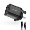 Porodo Dual Port PD + USB-A ( 35W+18W) Charger With Type-C To Type-C Cable