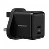 Powerology - Super Compact Gan Charger with (1.2m/4ft) USB-C To Lightning Cable