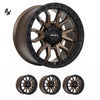 LC300 (17X9) RAID MATT BLACK BRONZE 4x ALLOY WHEELS (6/139) +35