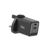 SIA Wall Charger Gan PD/PPS 45W DUAL Type-C Port - Black-Gray-UK