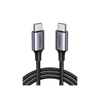 Ugreen USB 2.0 C M/M Round Cable Nickel Plating Aluminum Shell 1m (Gray Black)US261