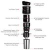 Coffee Maker With Rechargeable Electric Ceramic Coffee Grinder Travel Mug